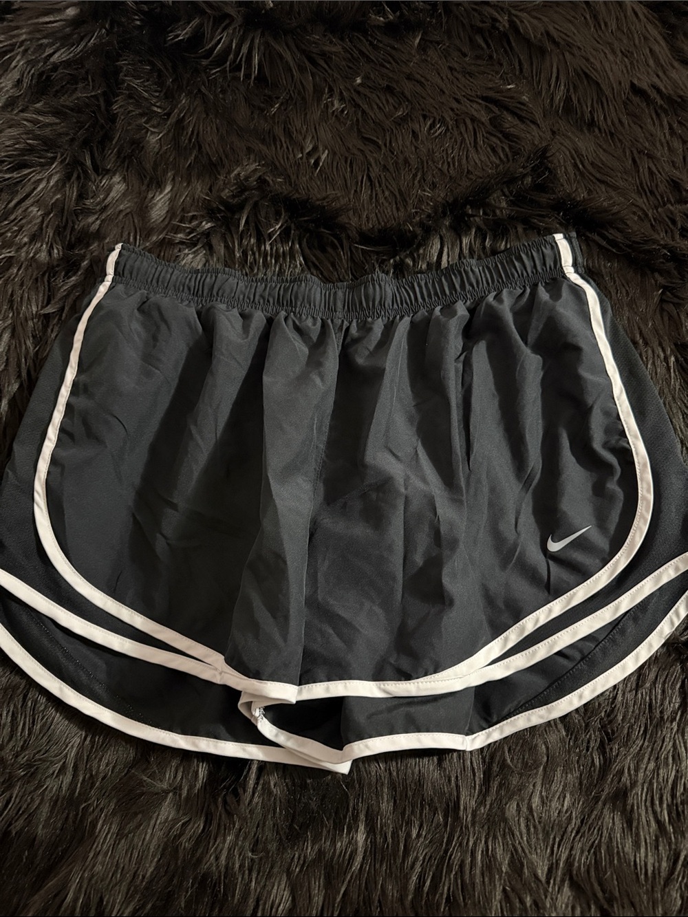 Nike Women's Black Athletic Shorts with White Piping